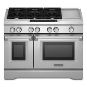 Stoves | KitchenAid - 48'' 6-Burner with Griddle, Dual Fuel Freestanding Range, Commercial-